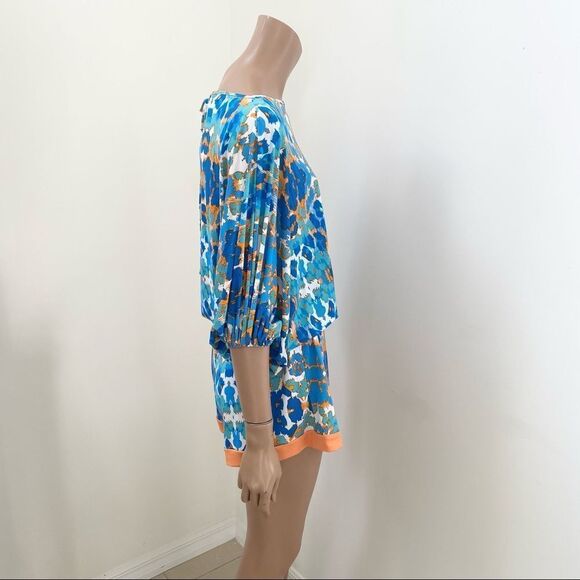 Tata Jolie Boho Blue Orange Printed Romper L - Picture 4 of 9